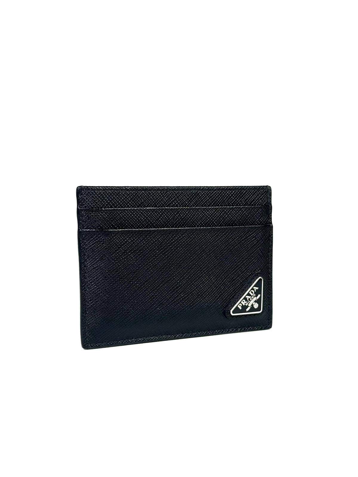 Prada Triangle Logo Saffiano Leather Card Holder