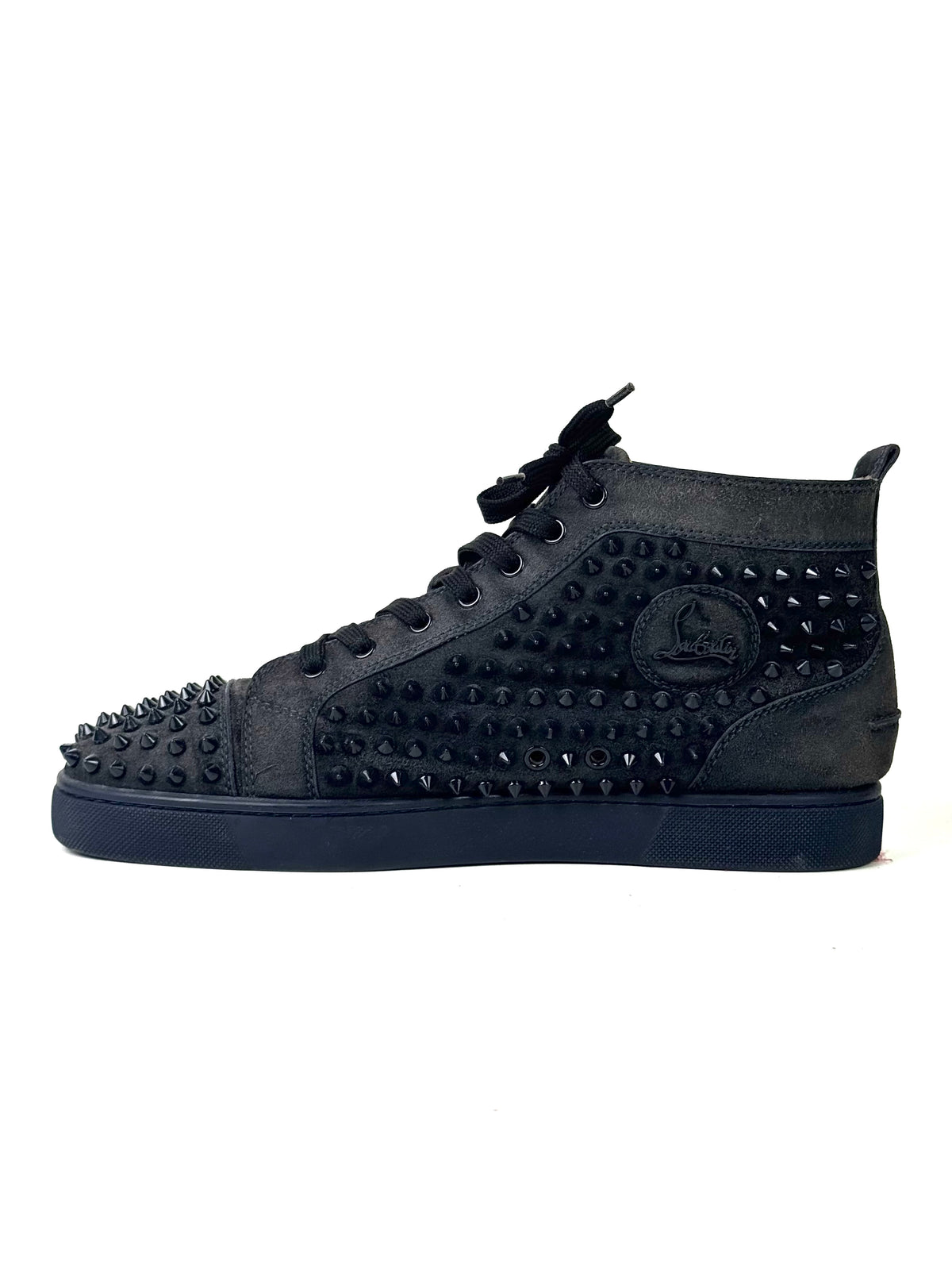 Christian Louboutin High Top Suede Grey Sneakers