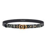 Christian Dior CD Gold Buckle Oblique Jacquard Belt 1