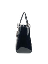 Christian Dior Lady Dior Medium Black Patent Shoulder Bag 3