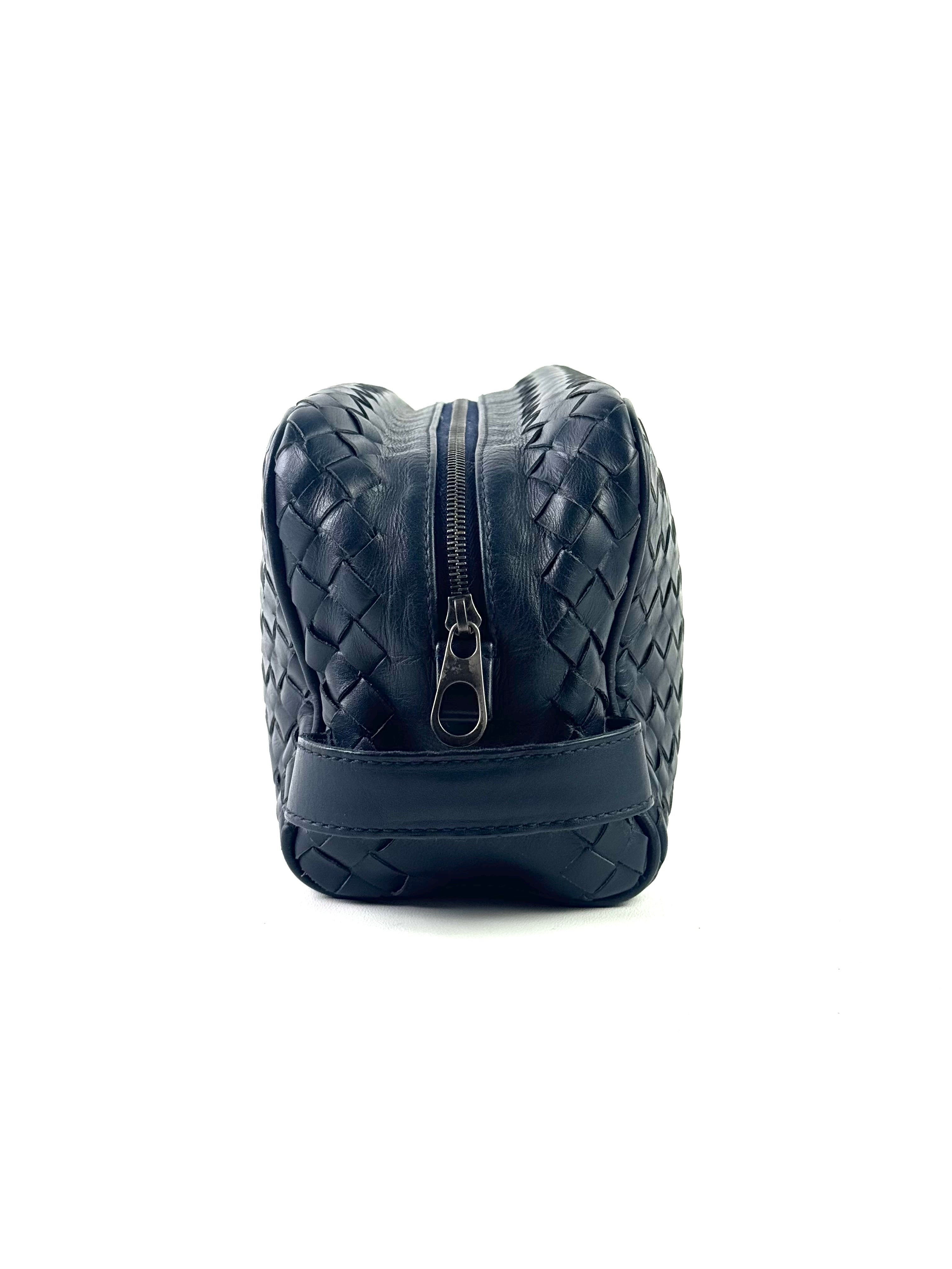 Bottega Veneta Intrecciato Navy Toiletry Pouch