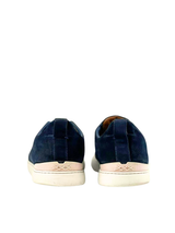 Zegna Triple Stitch Suede Navy Slip On 4