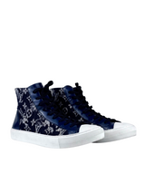 Louis Vuitton Tapestry Denim Monogram High Top Sneakers 1