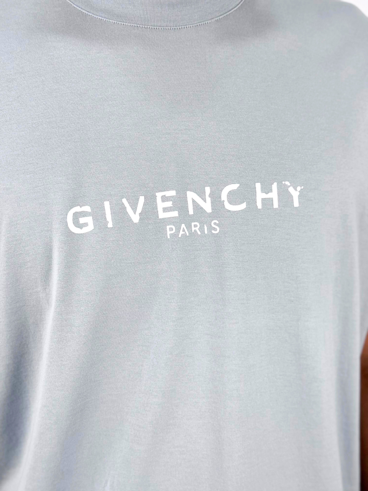 Givenchy Blue Distressed Logo T-Shirt