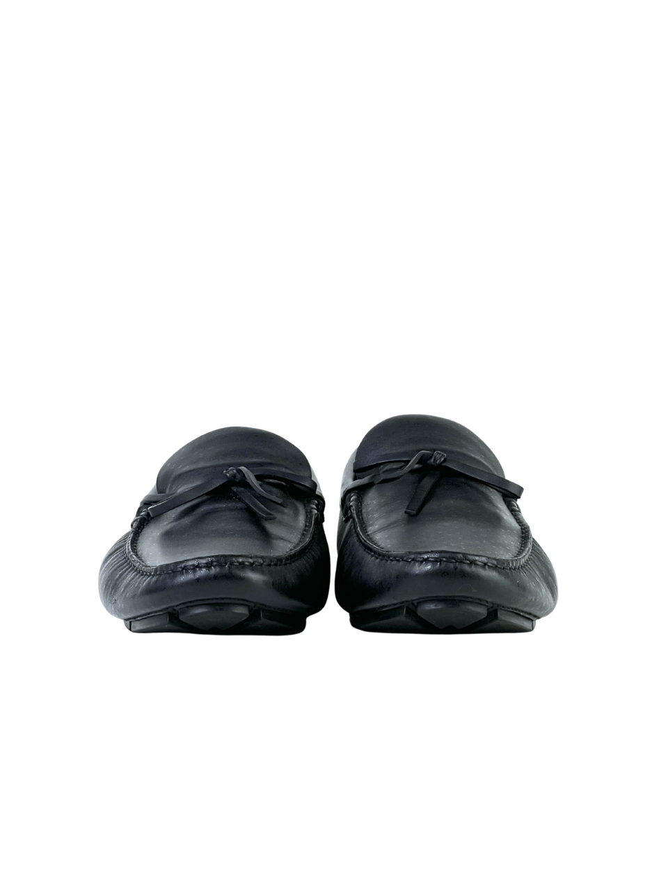 Louis Vuitton Driver Monogram Leather Black Loafers