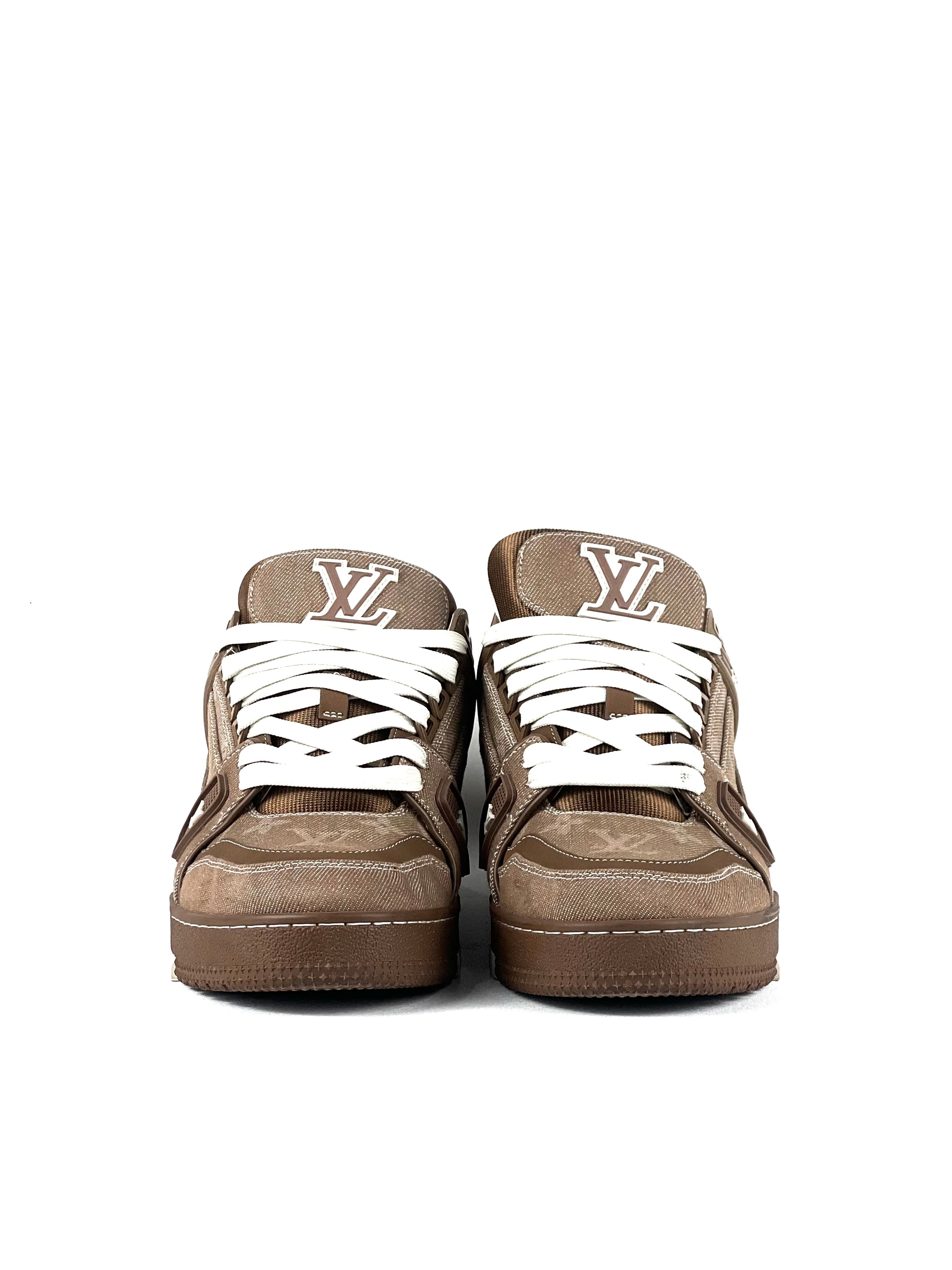 Louis Vuitton Trainer Monogram Denim Brown Sneakers