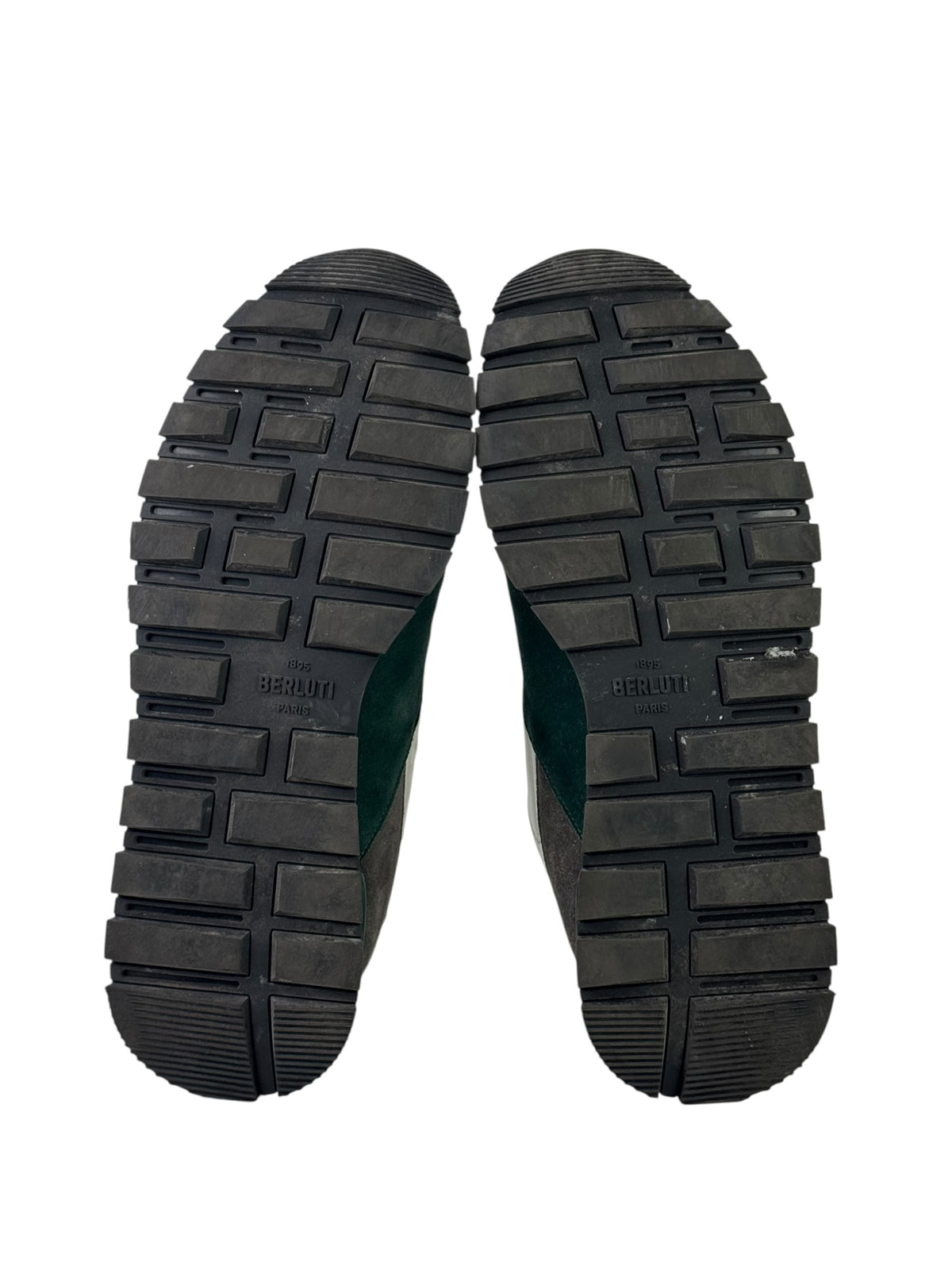 Berluti Scritto Green Suede & Leather Low Sneakers