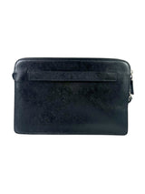 Prada Logo Saffiano Leather Standing Clutch 6