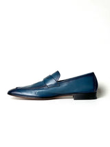 Berluti Lorenzo Scritto Kangaroo Leather Blue Loafers 3