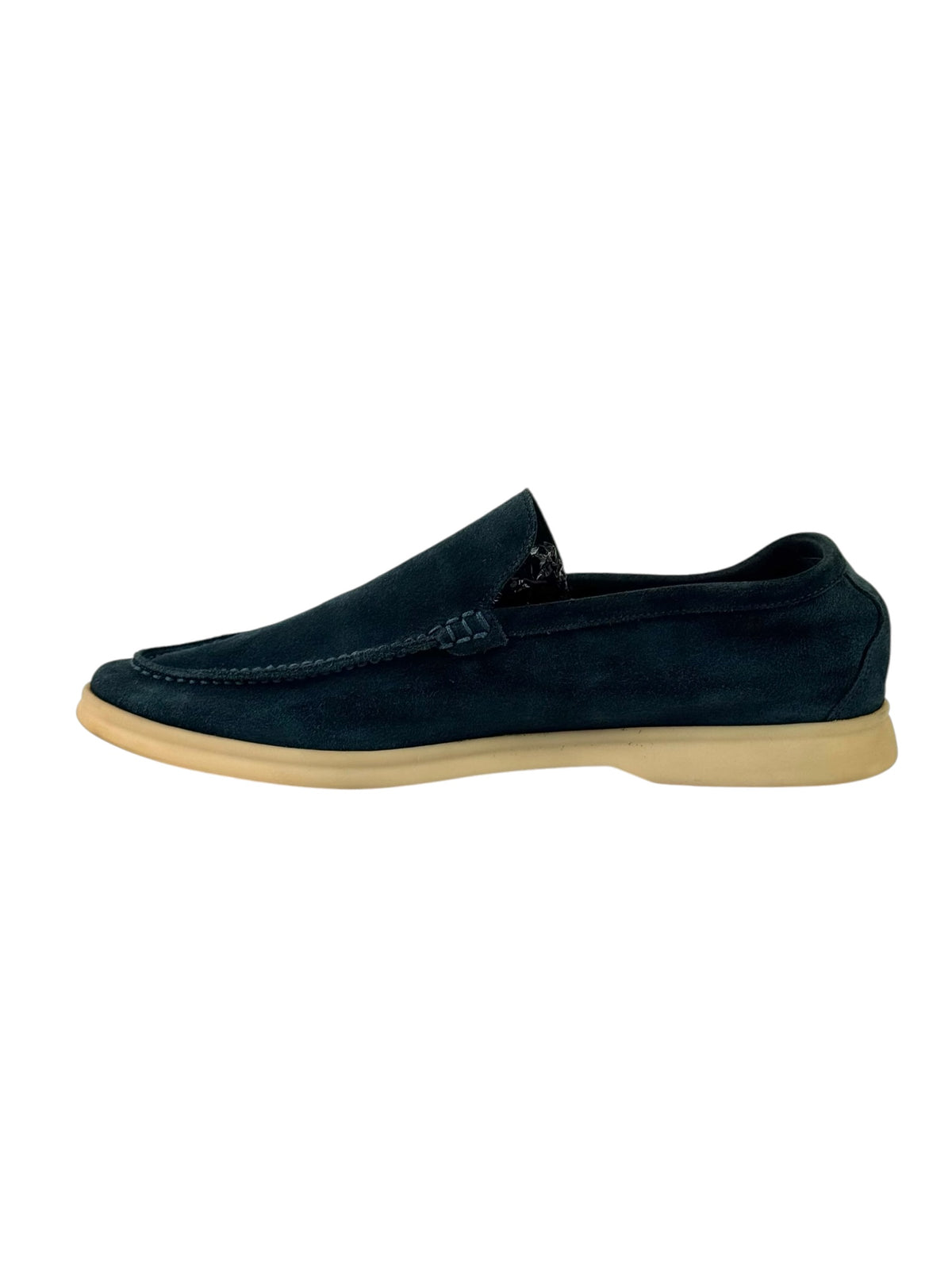 Loro Piana Summer Walk Petrol Green Suede Slip On