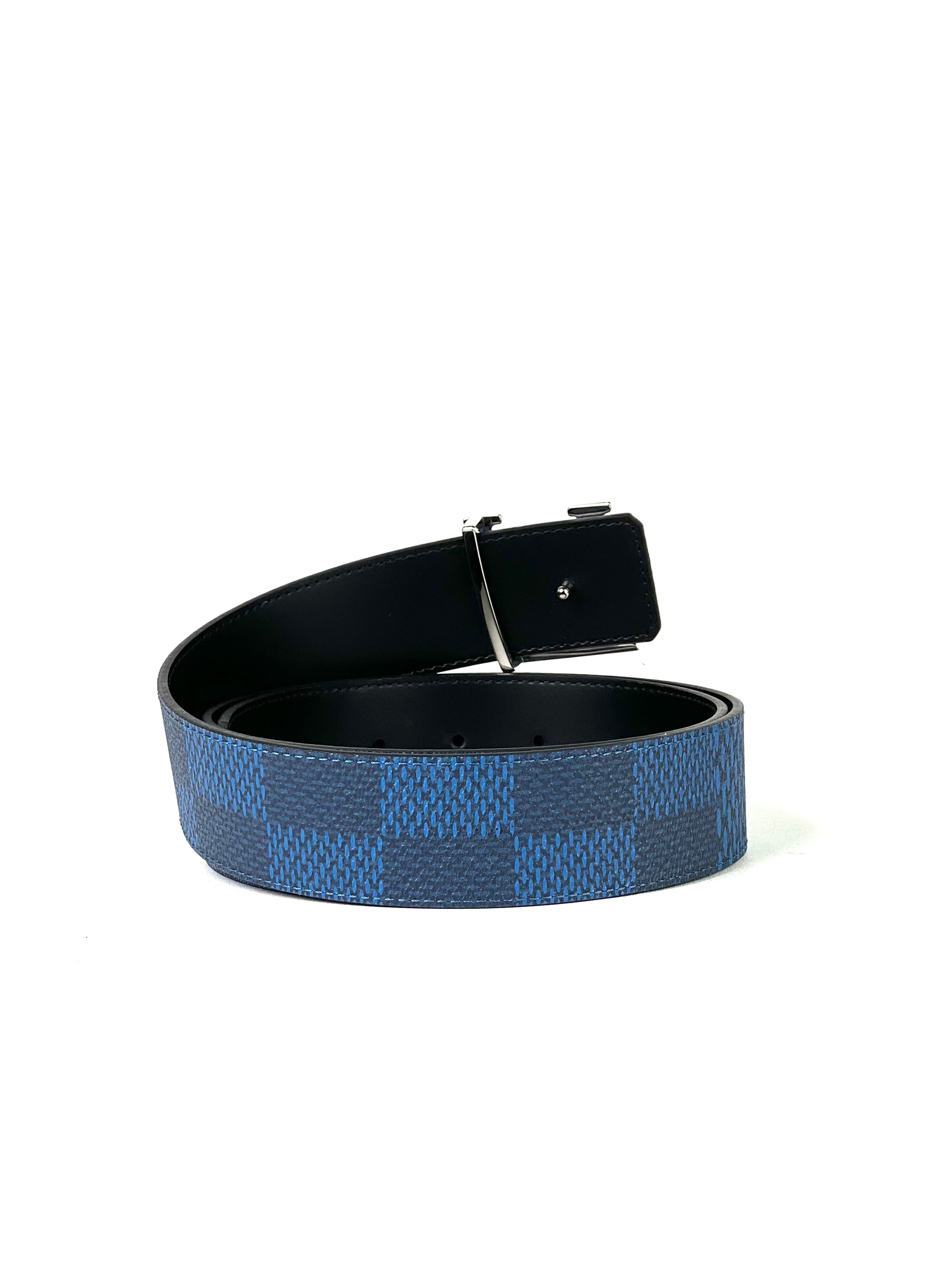 Louis Vuitton Initial 40MM Logo Damier Blue Belt