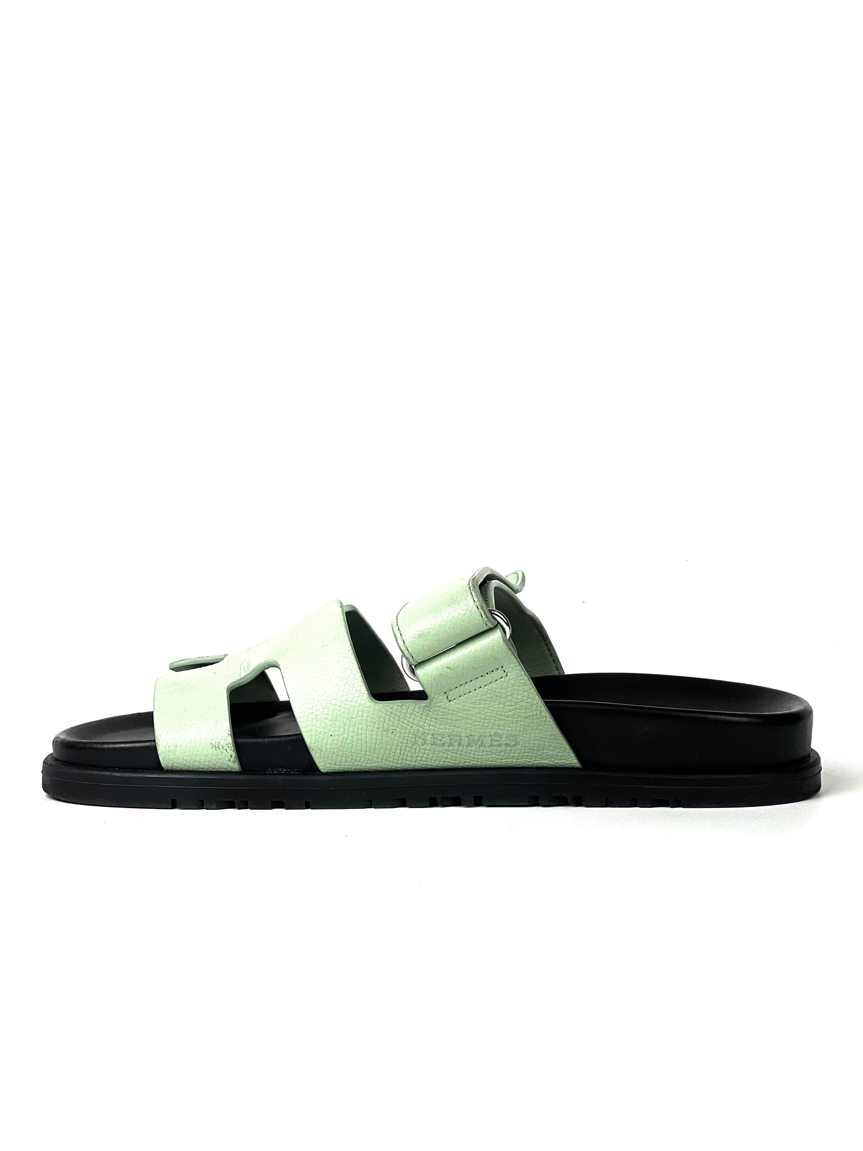 Hermès Chypre Leather Tosca Sandals