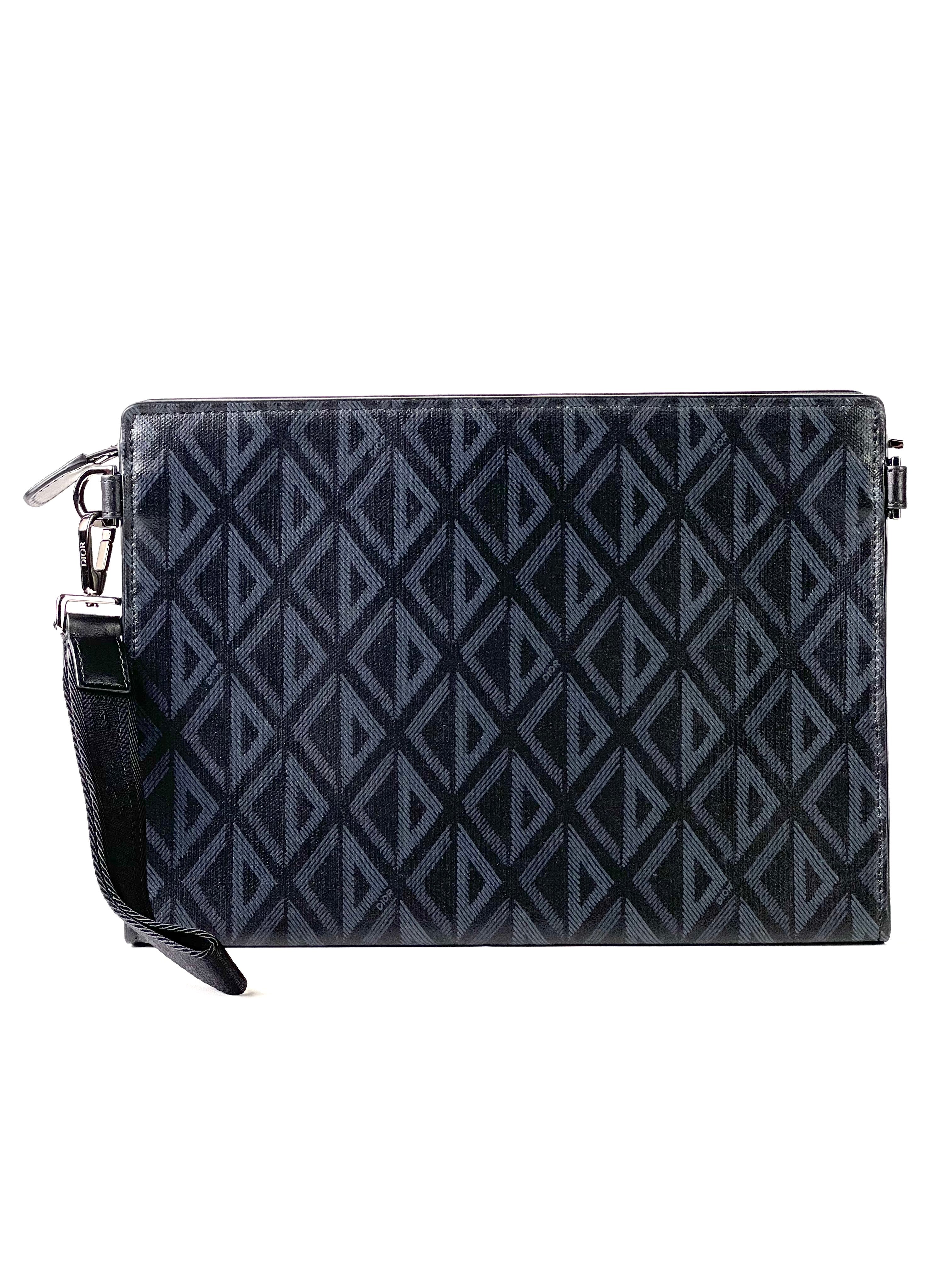 Christian Dior Diamond Black A5 Triangle Pouch