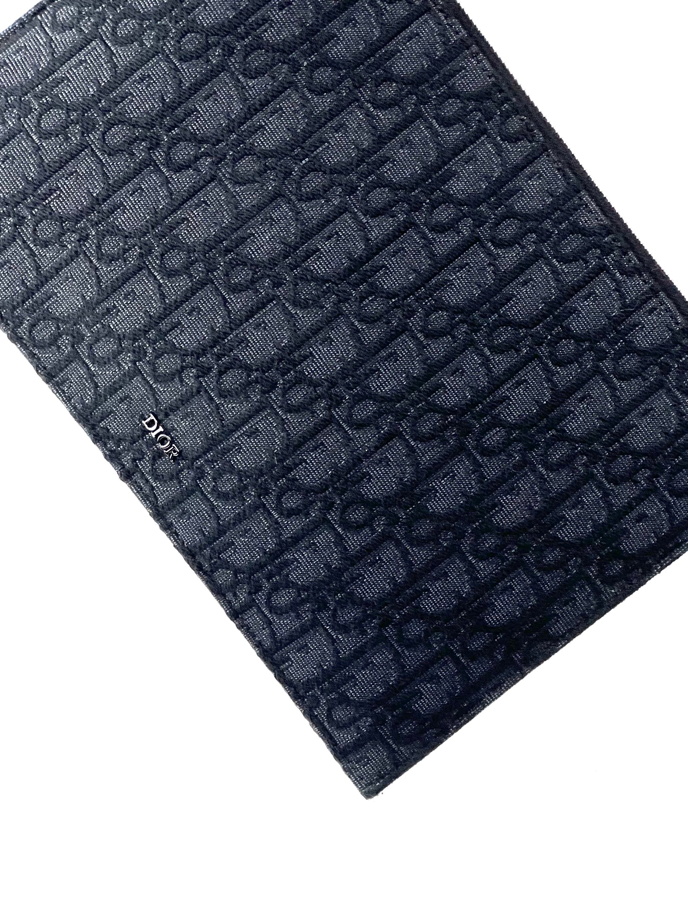 Christian Dior Oblique Jacquard Black A5 Pouch