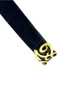Zilli Crocodile Black 40mm Logo Buckle Belt 6