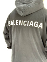 Balenciaga Logo Printed Black Hoodie 4