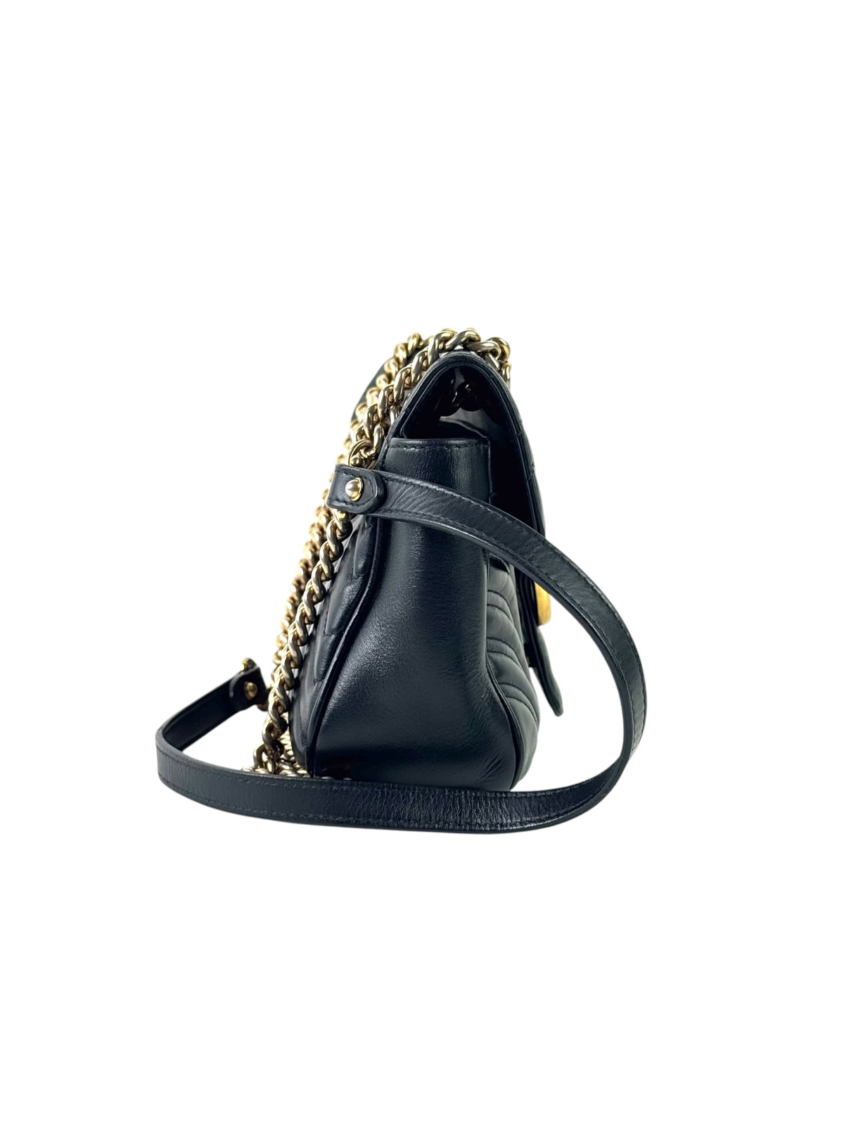 Gucci Calfskin GG Marmont Small Shoulder Bag