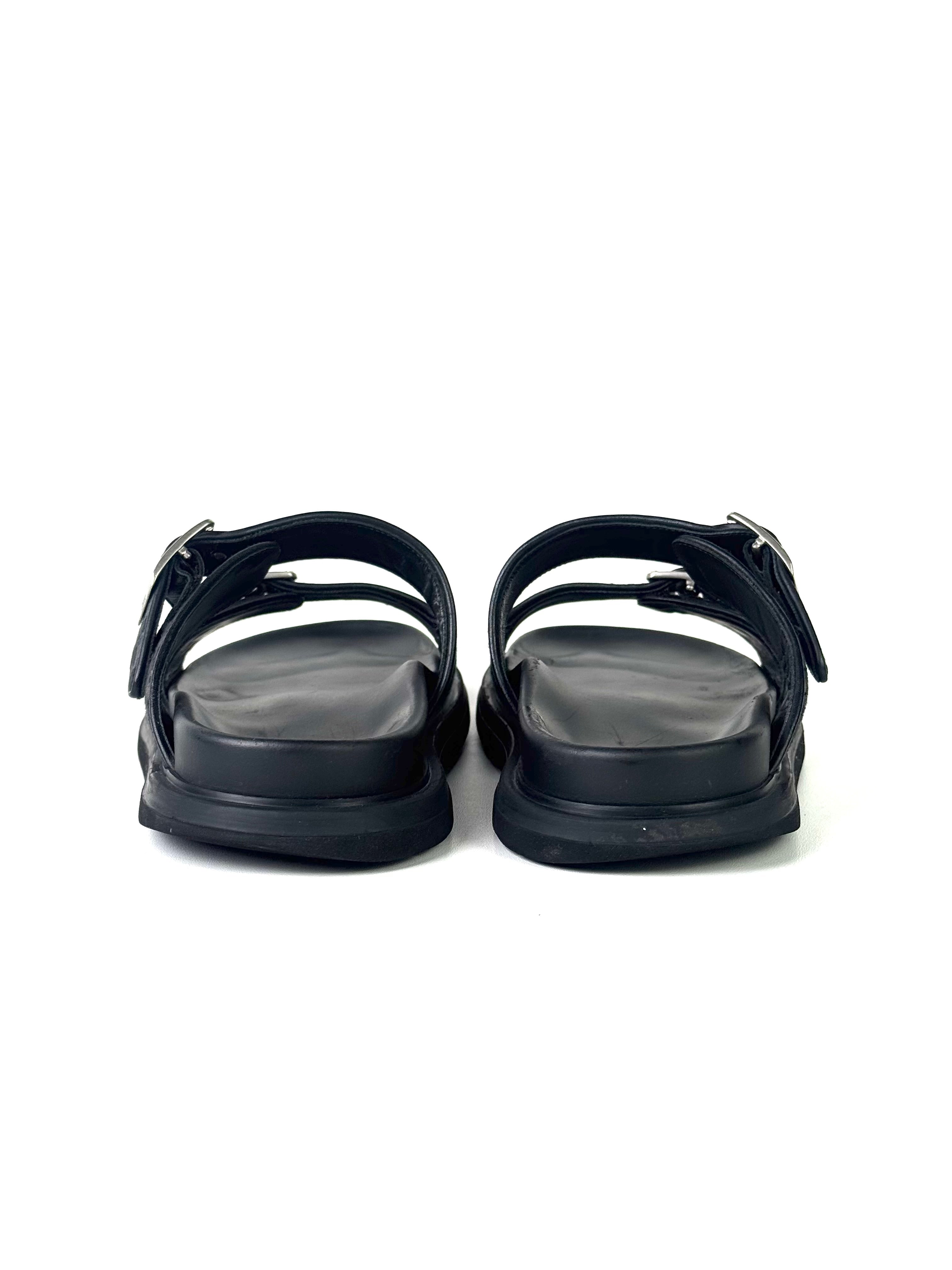 Christian Dior Oblique Jacquard Black Aqua Sandals