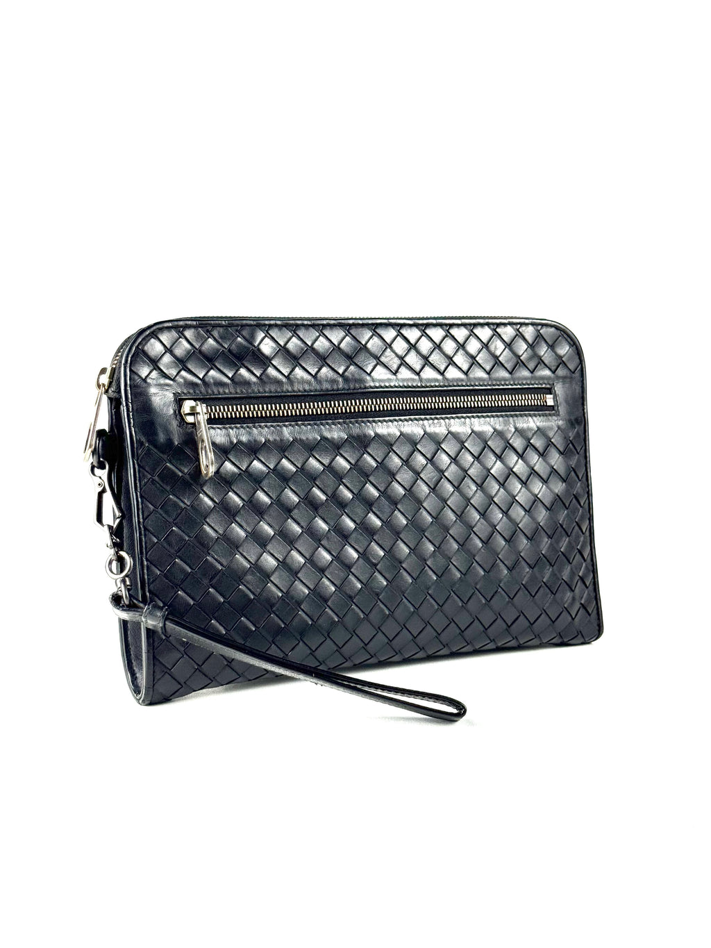 Bottega Veneta Intrecciato Black Vitello Clutch