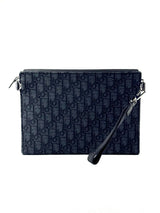 Christian Dior Oblique Jacquard Black A5 Triangle Pouch 5