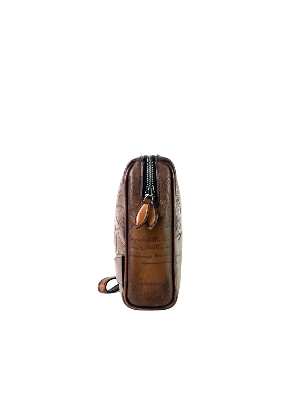 Berluti Rosewood Scritto Brown Clutch