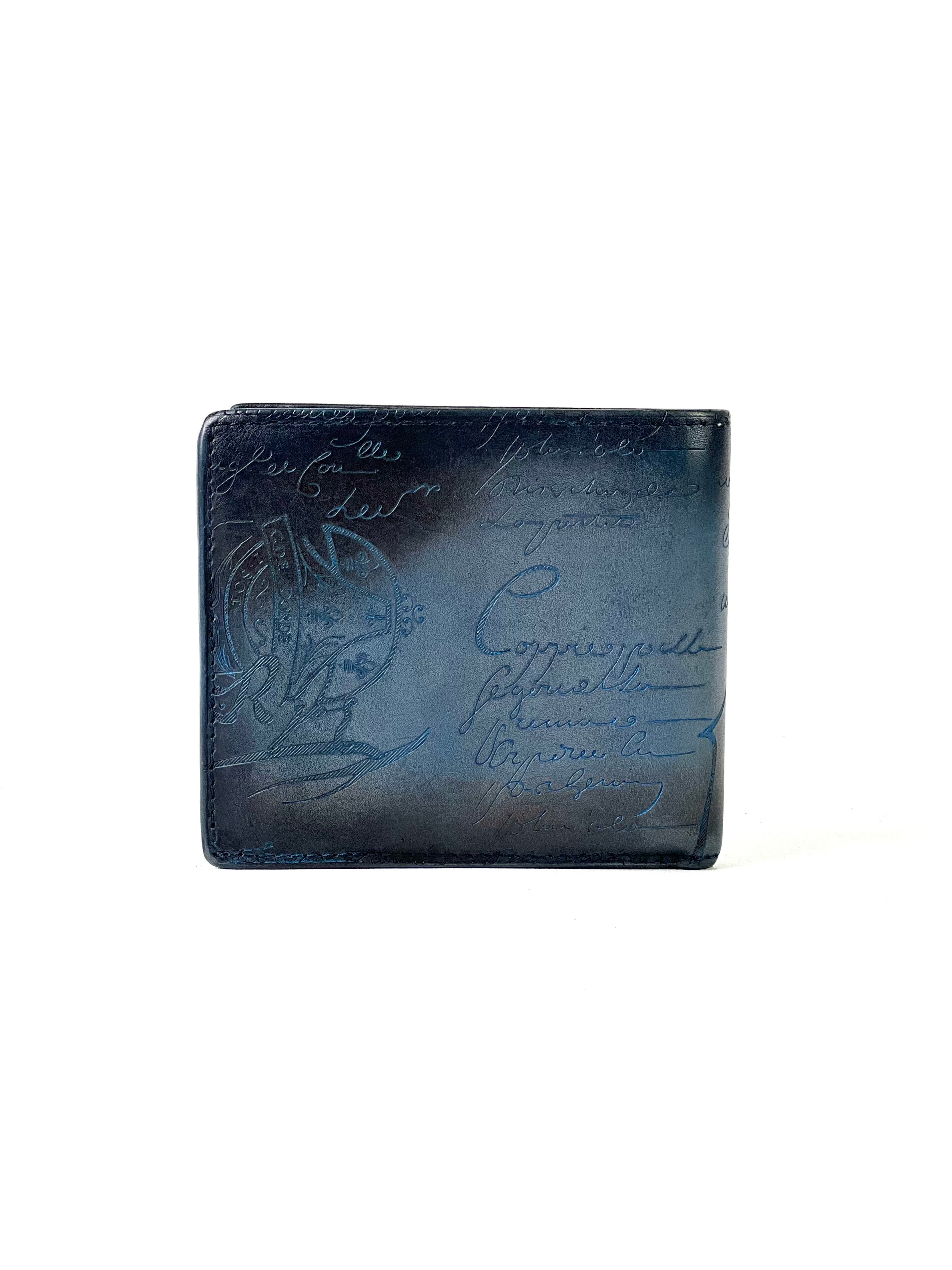 Berluti Scritto Blue Makore Compact Wallet