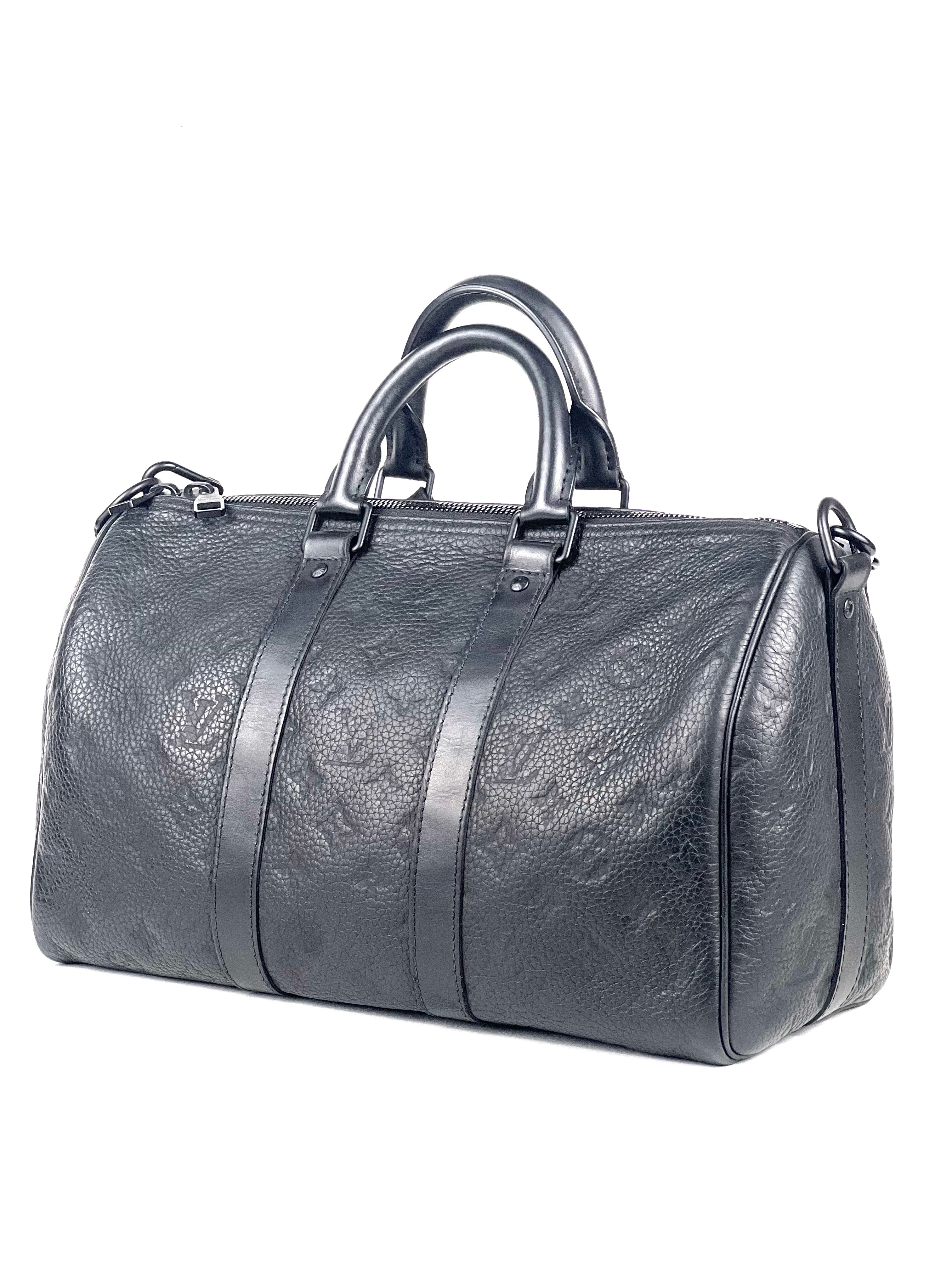 Louis Vuitton Taurillon Monogram Black 35 Keepall Bag