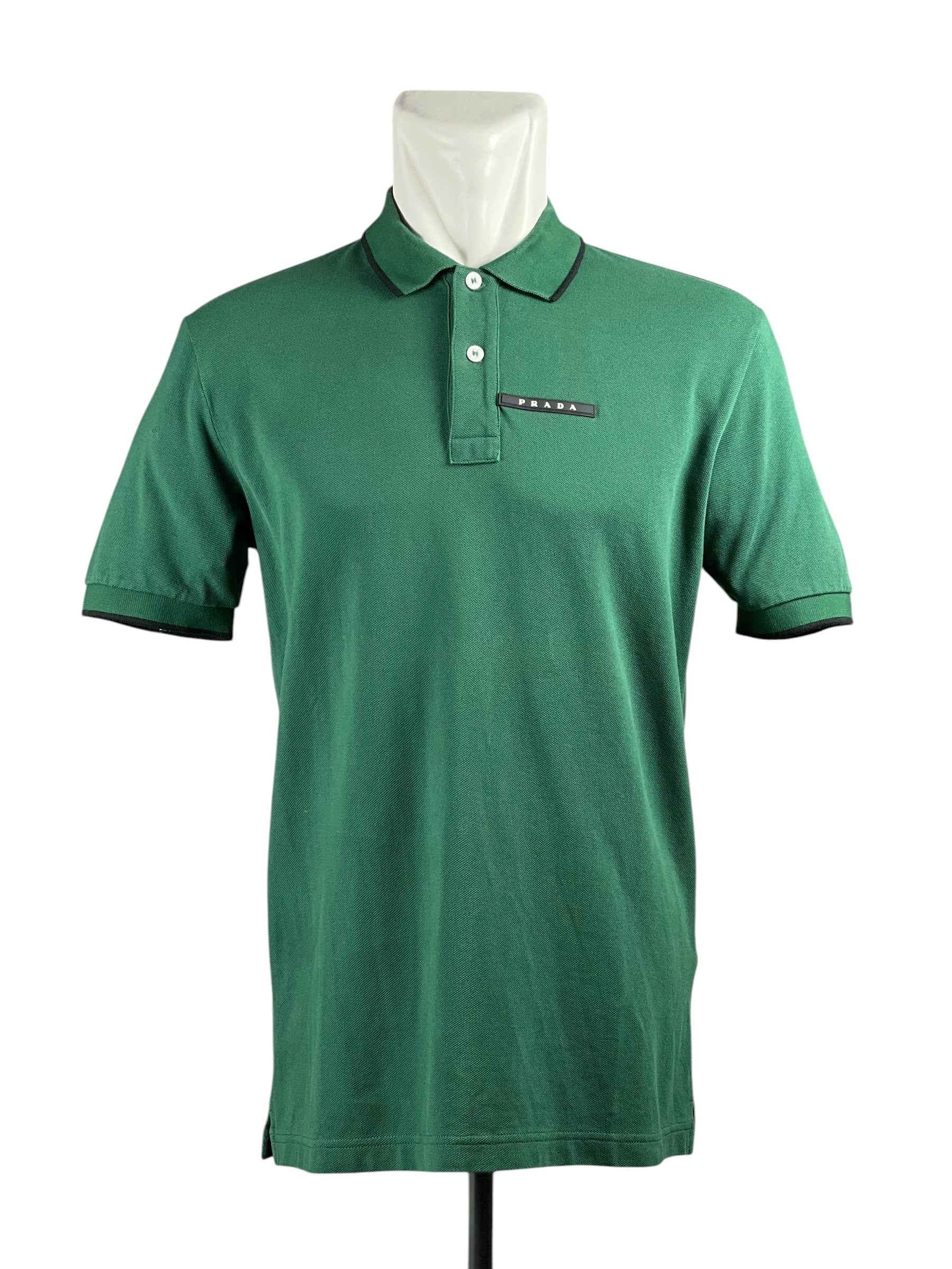 Prada Logo Green Polo Shirt