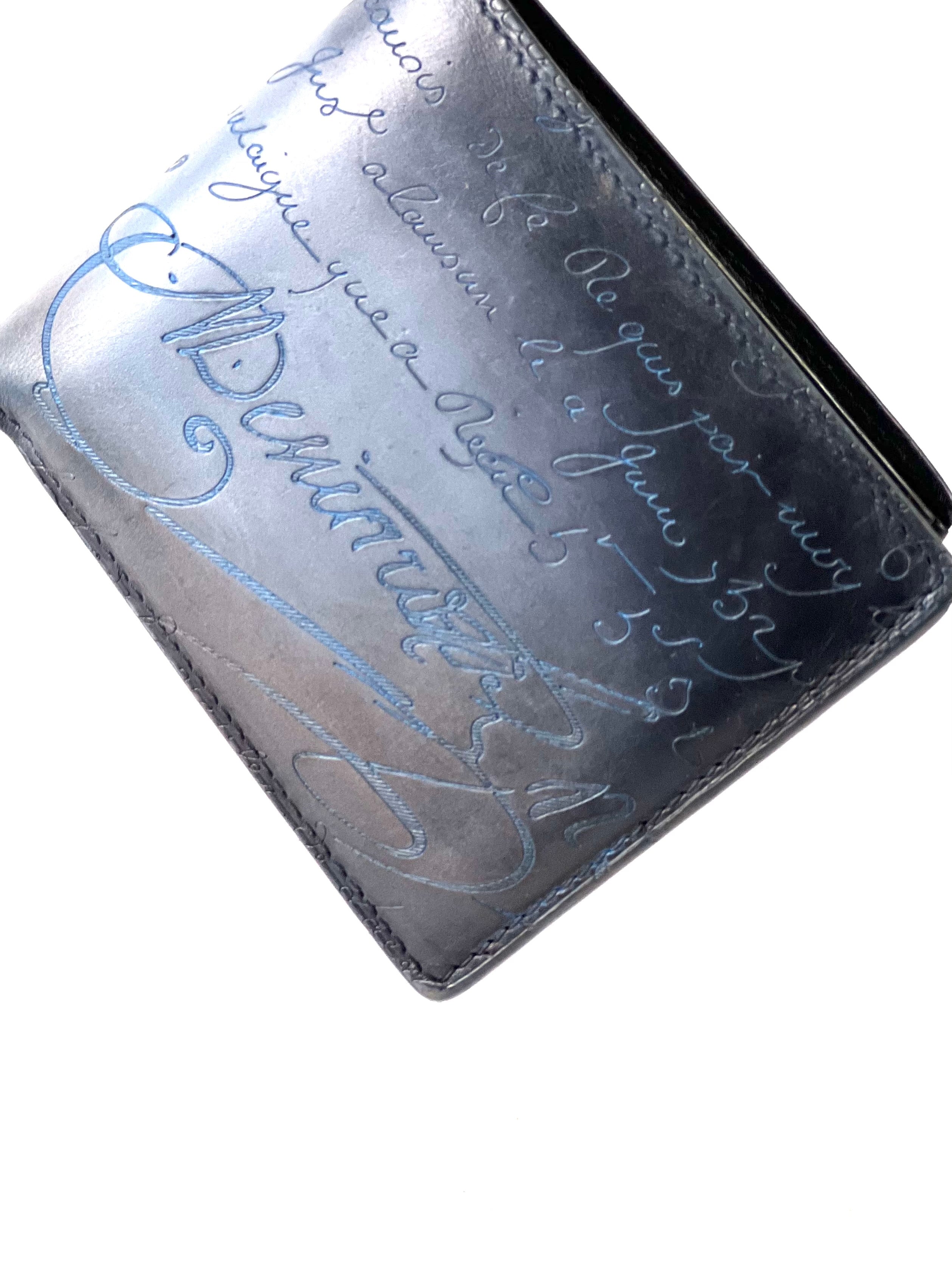 Berluti Scritto Blue Makore Compact Wallet