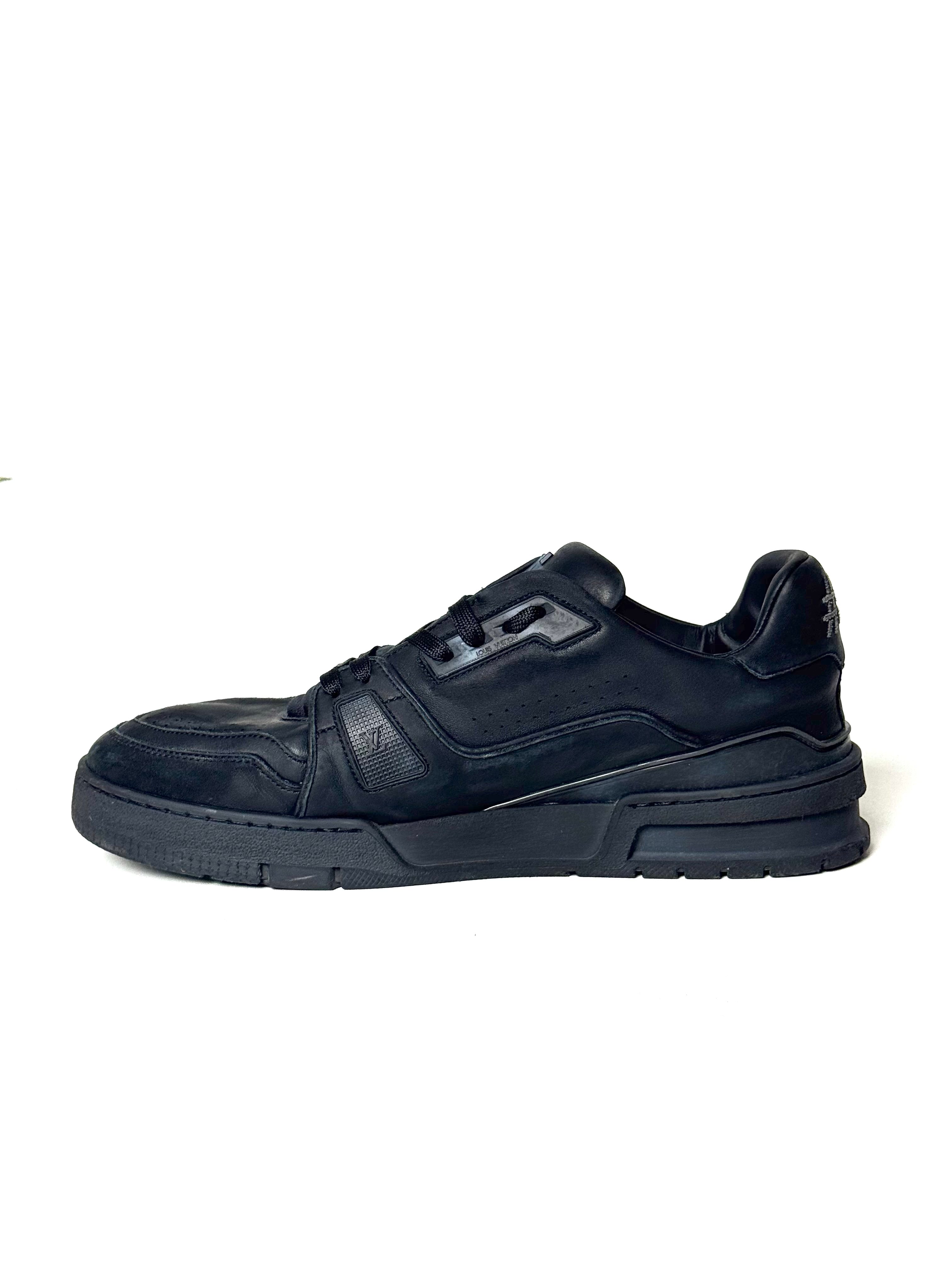 Louis Vuitton Trainer Distressed All Black Sneakers
