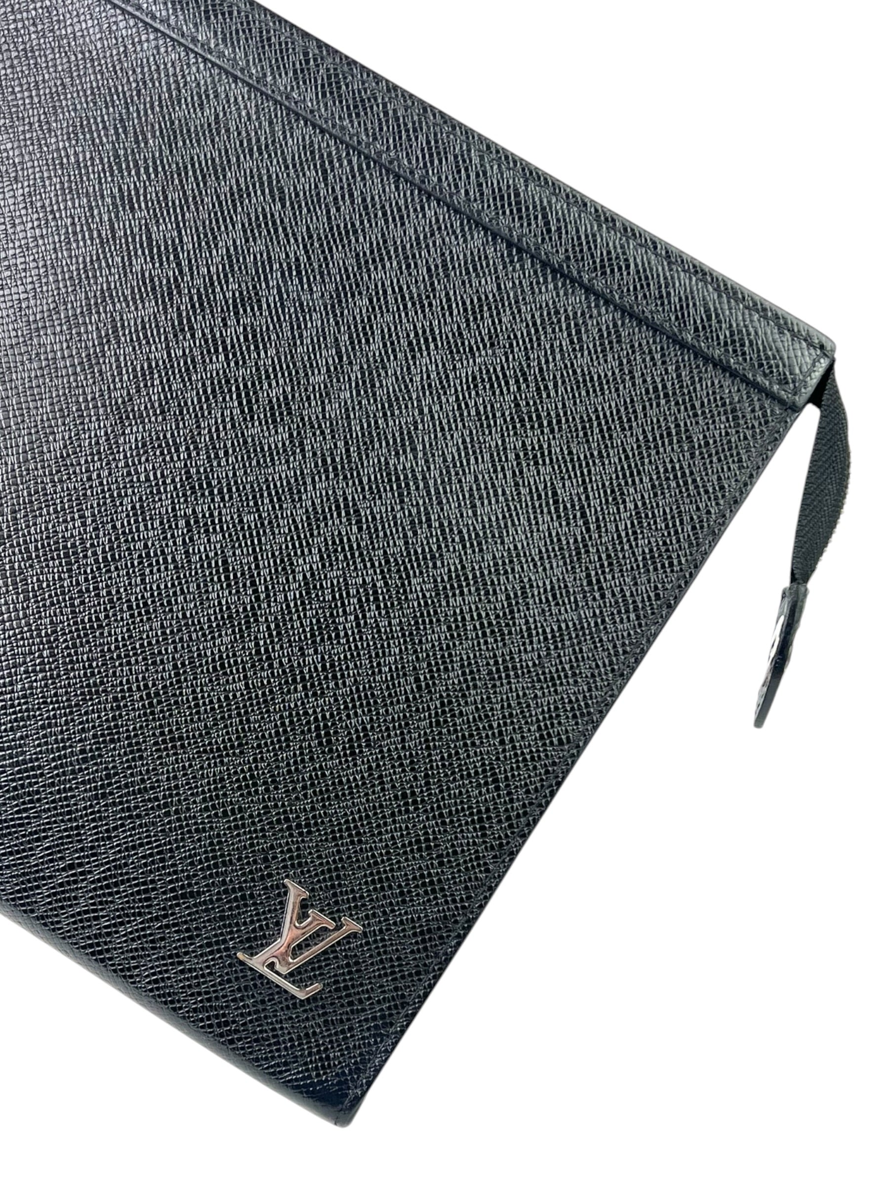 Louis Vuitton Metal Logo Taiga Pochette Voyage