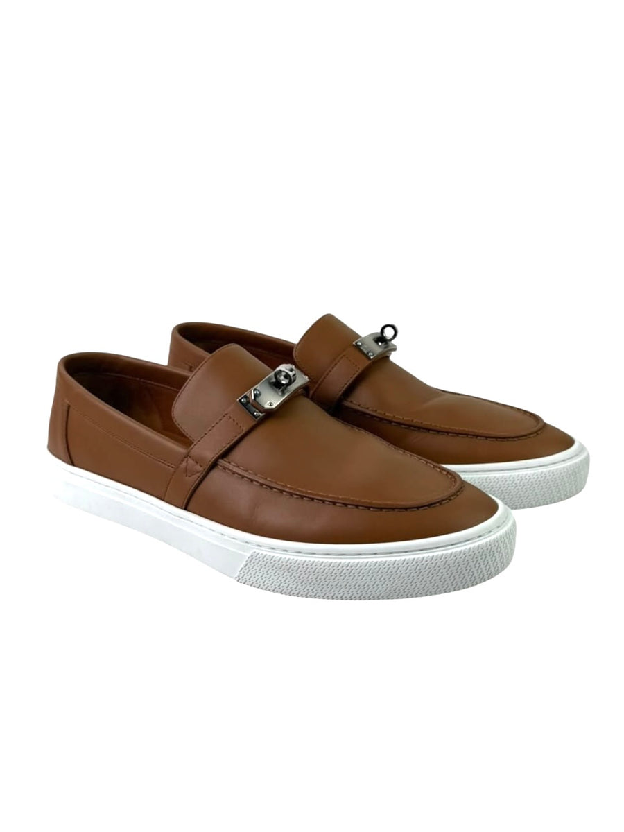 Hermès Game On Brown Leather Slip On
