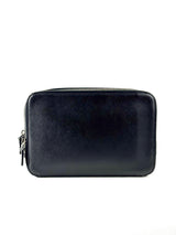 Prada Triangle Logo Saffiano Leather Double Zip Clutch 5
