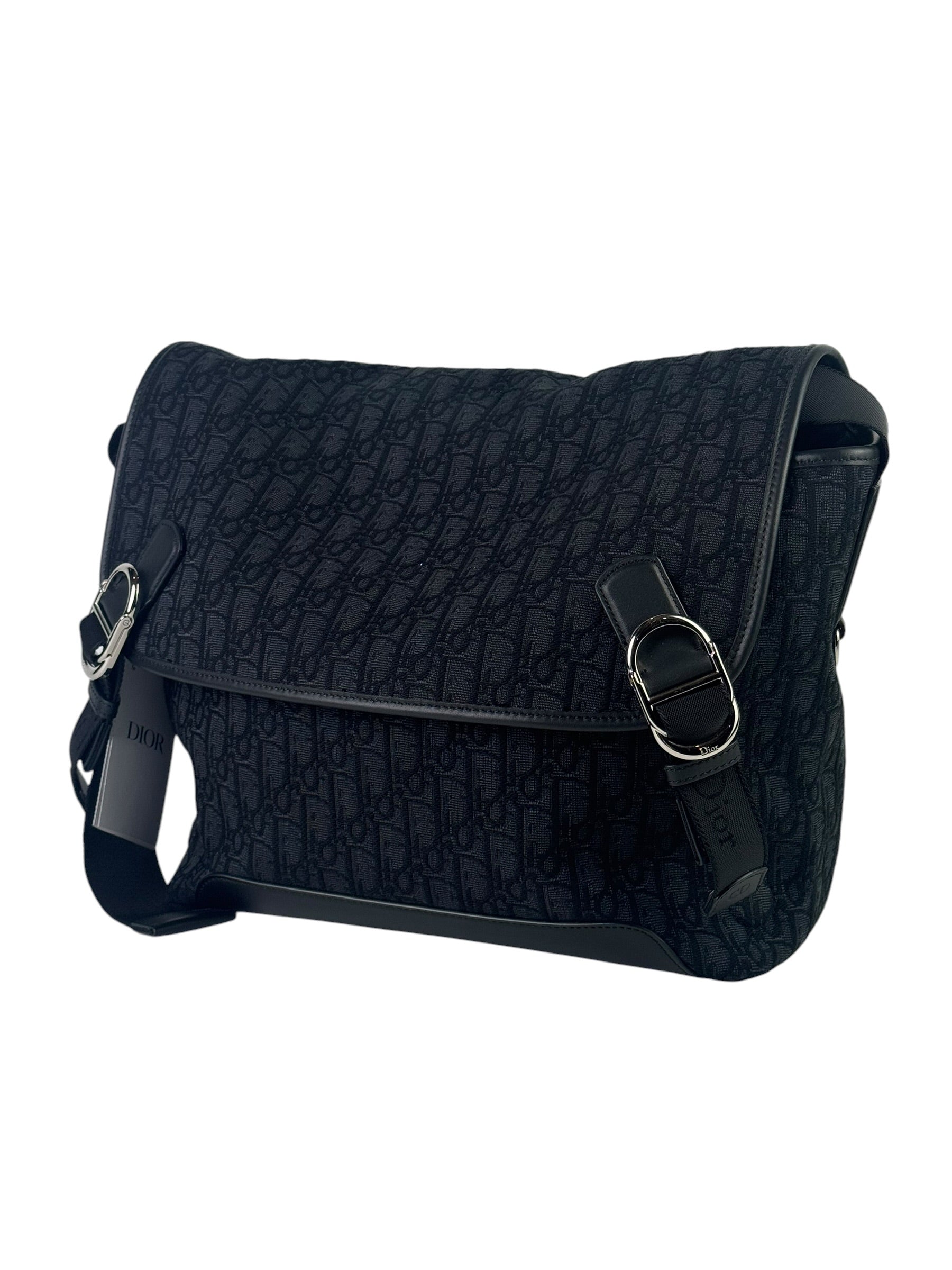Christian Dior Oblique Jacquard Black Jett Messenger Bag