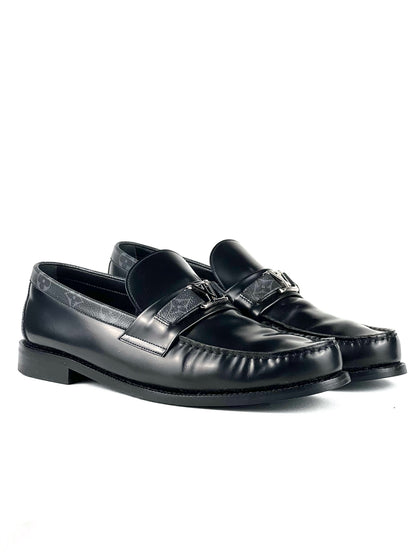 Louis Vuitton Monogram Calf Leather Black Major Loafers