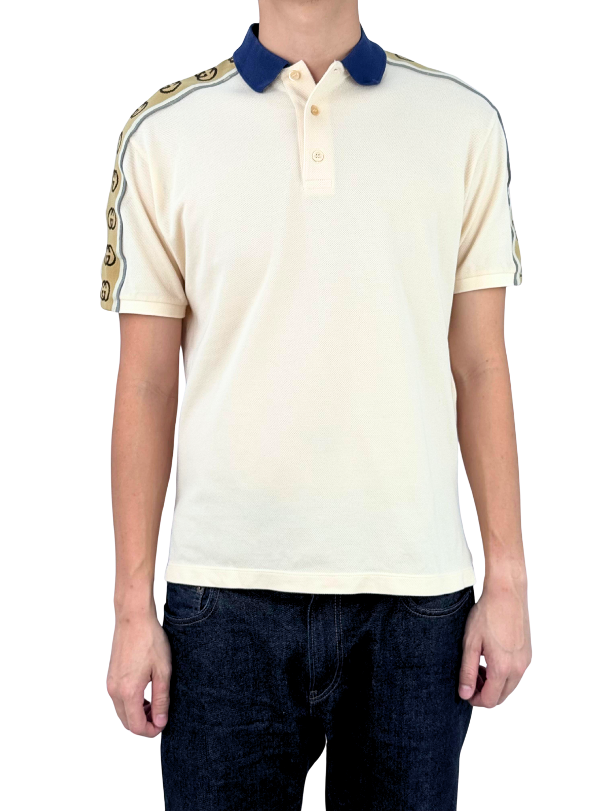 Gucci GG Interlocking Cotton Reflective Polo Shirt