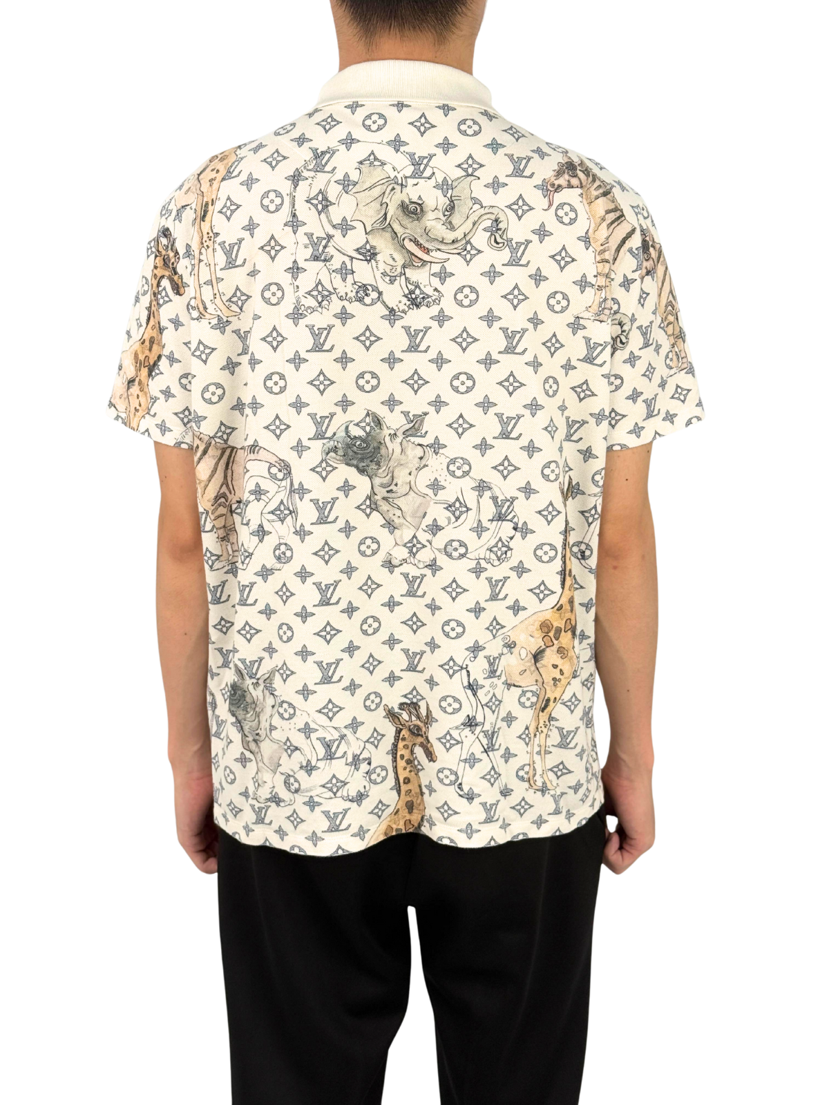 Louis Vuitton x Chapman Brothers Monogram White Polo Shirt