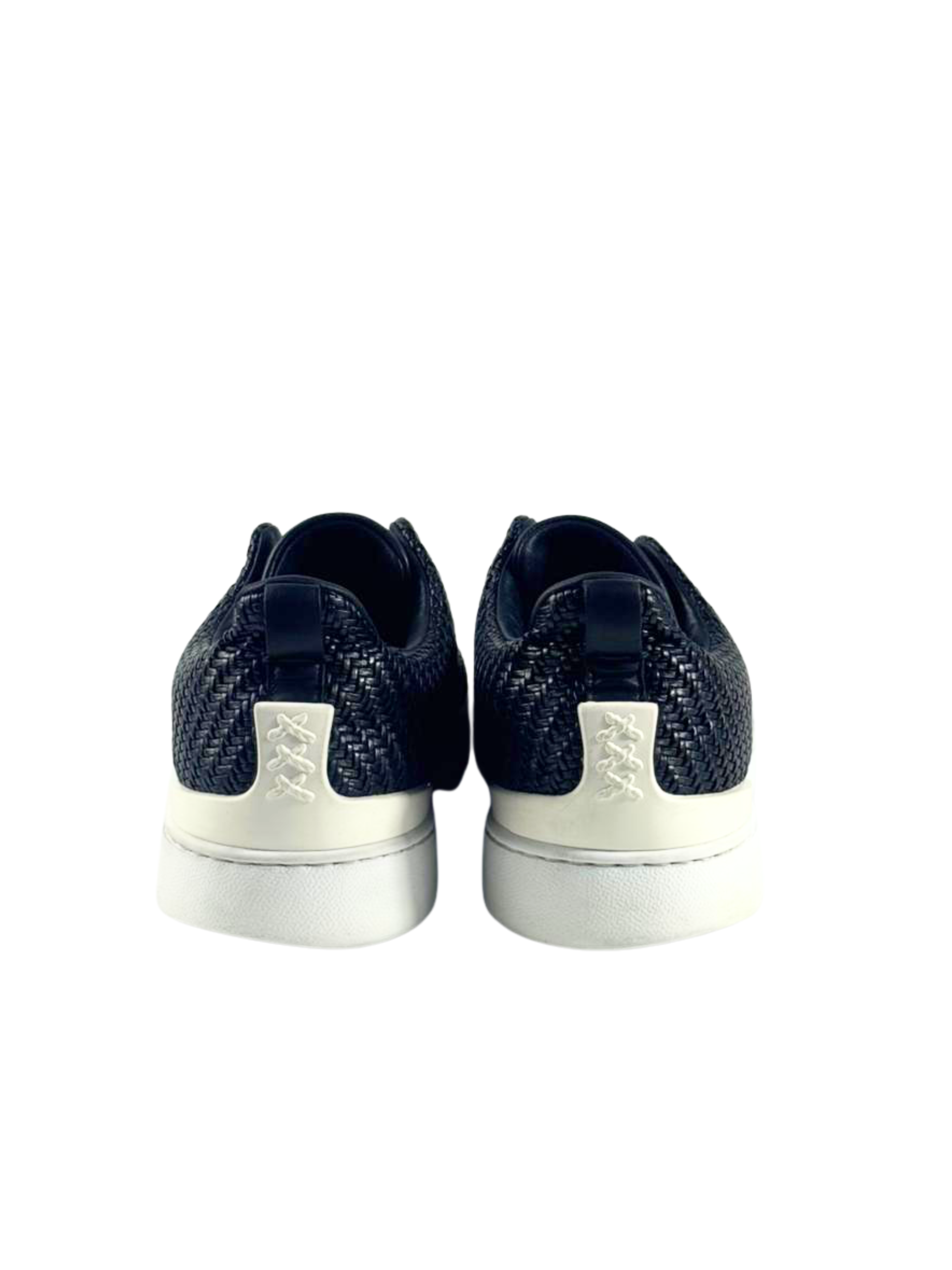 Zegna Triple Stitch Black & Brown Woven Pelletessuta Slip On