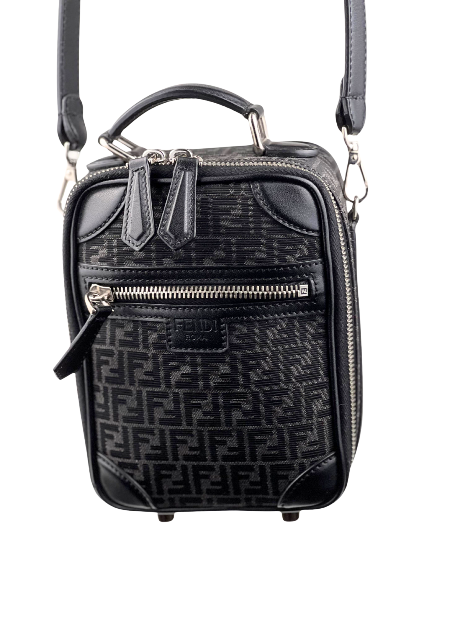 Fendi FF Logo Mini Troley Jacquard Slingbag