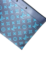 Louis Vuitton Shadow Monogram Blue Embossed Pochette To-Go Clutch 5
