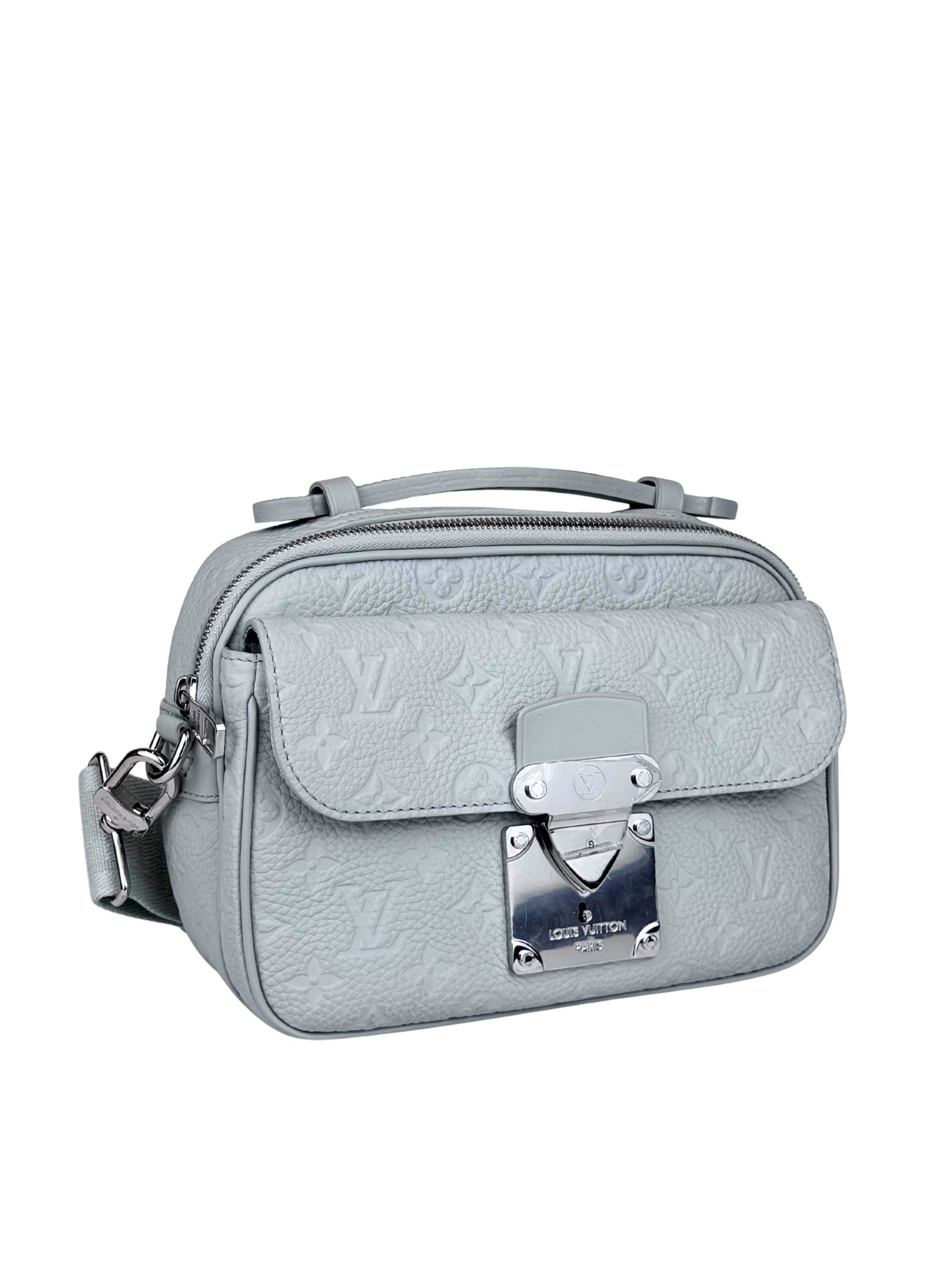 Louis Vuitton S Lock Monogram Taurillon Grey Messenger Bag