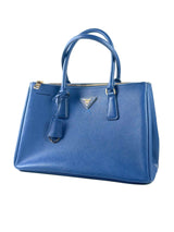 Prada Saffiano Blue Lux Double Zip Tote Bag 3