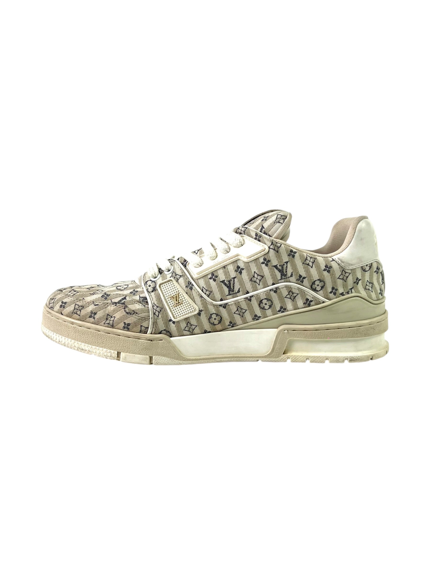 Louis Vuitton Trainer Monogram Stripe Beige Sneakers