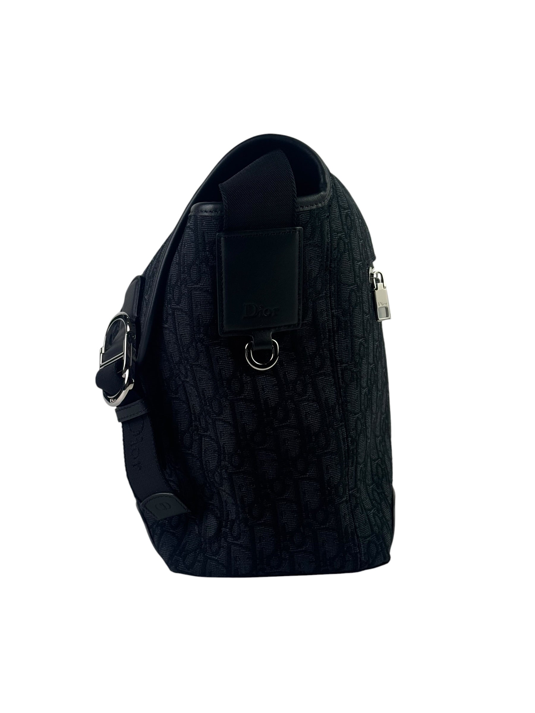 Christian Dior Oblique Jacquard Black Jett Messenger Bag