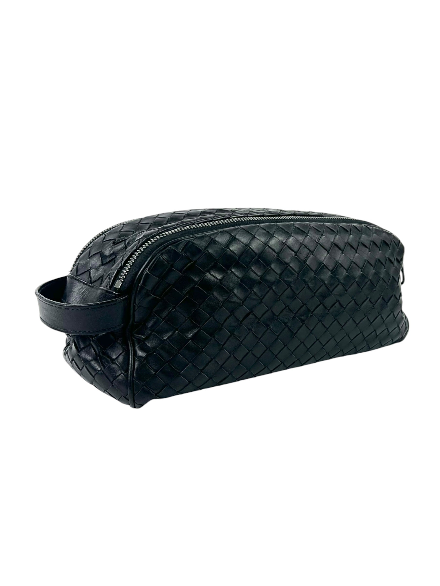 Bottega Veneta Intrecciato Black Toiletry Pouch