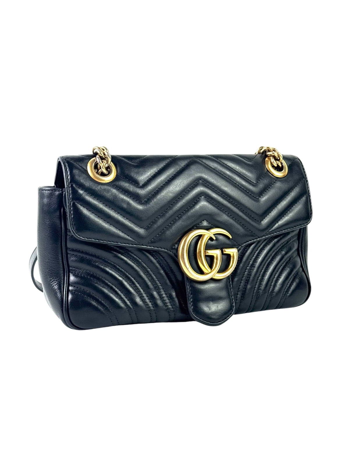 Gucci Calfskin GG Marmont Small Shoulder Bag