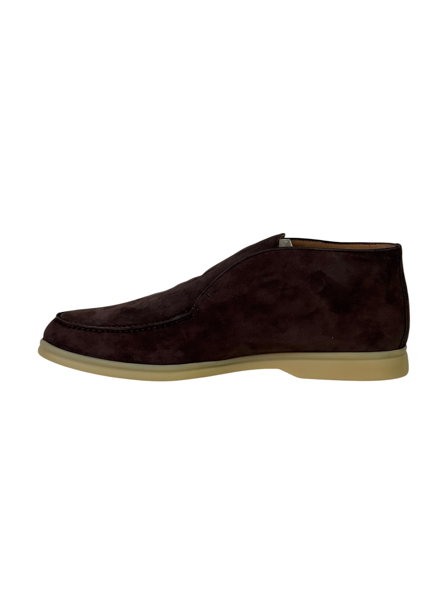 Loro Piana Open Walk Brown Suede Slip-On