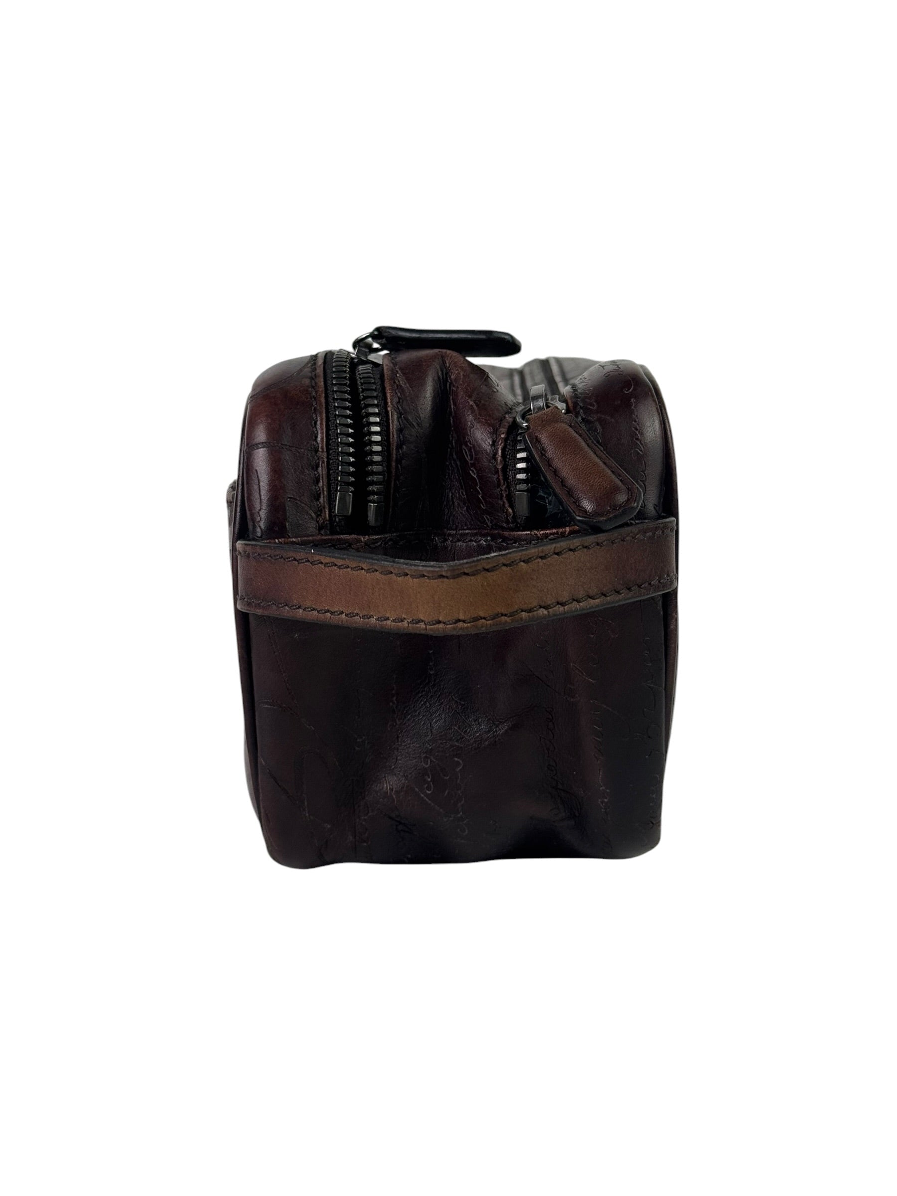 Berluti Scritto Formula Brown Toiletry Pouch
