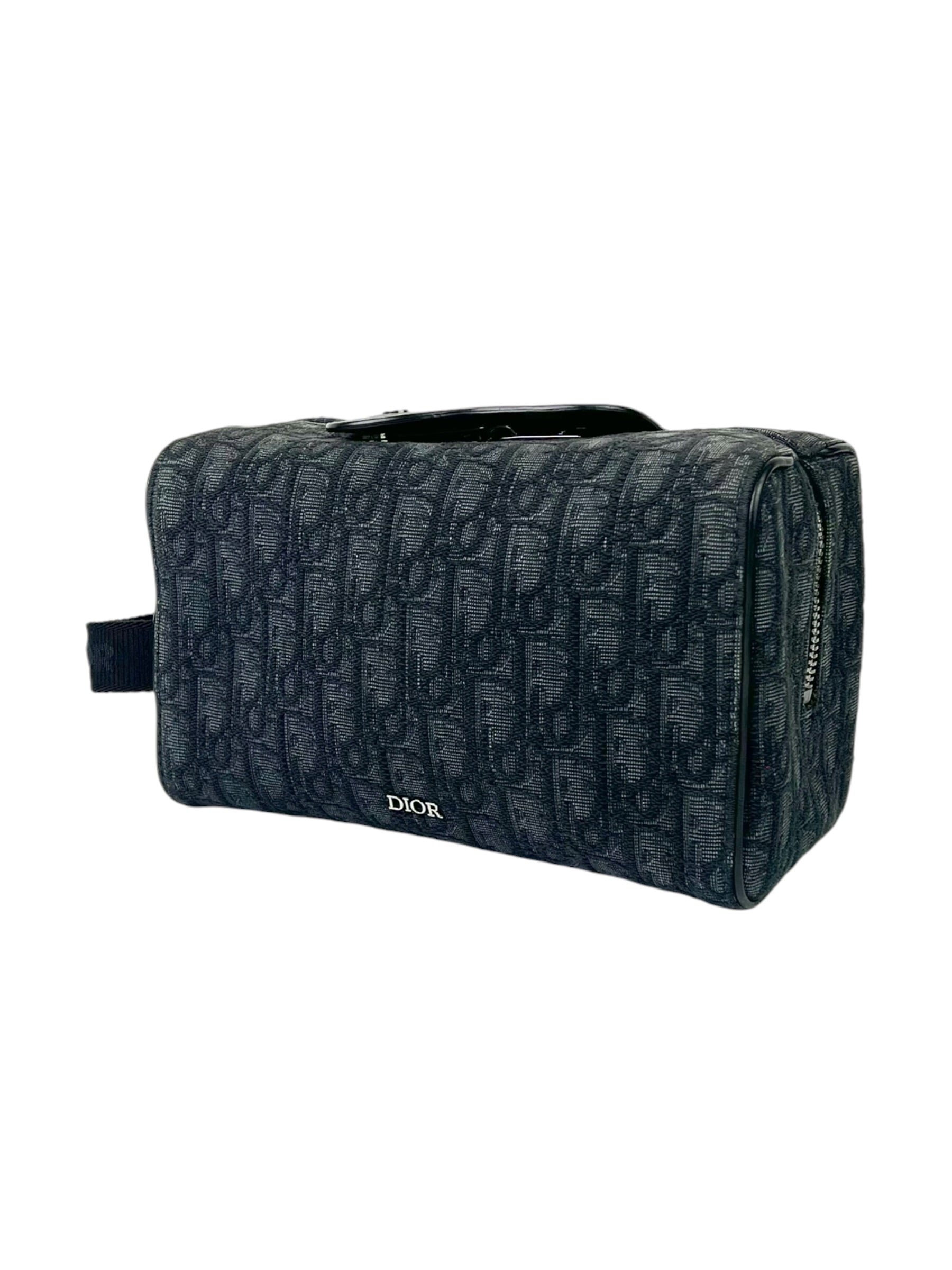 Christian Dior Oblique Jacquard Black Toiletry Pouch