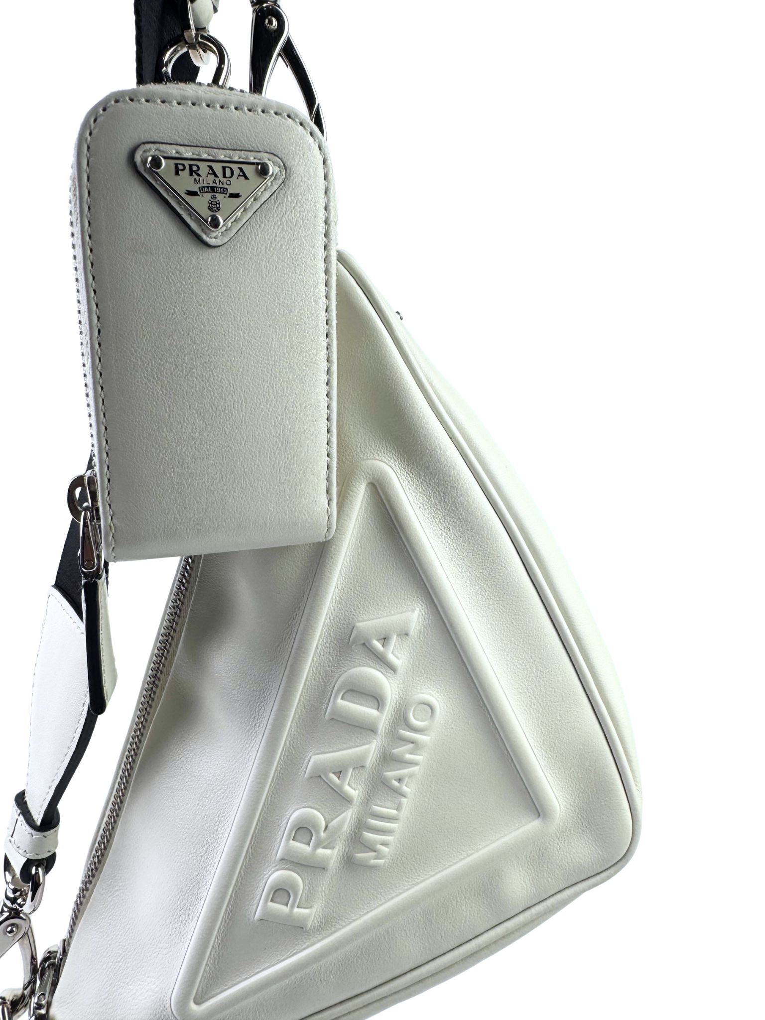 Prada Triangle Calf Leather Shoulder Bag